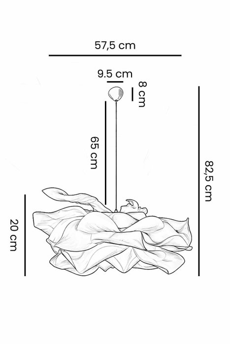 Opviq Lámpara de Araña Blanca con Tapa de EVA y Altura Ajustable